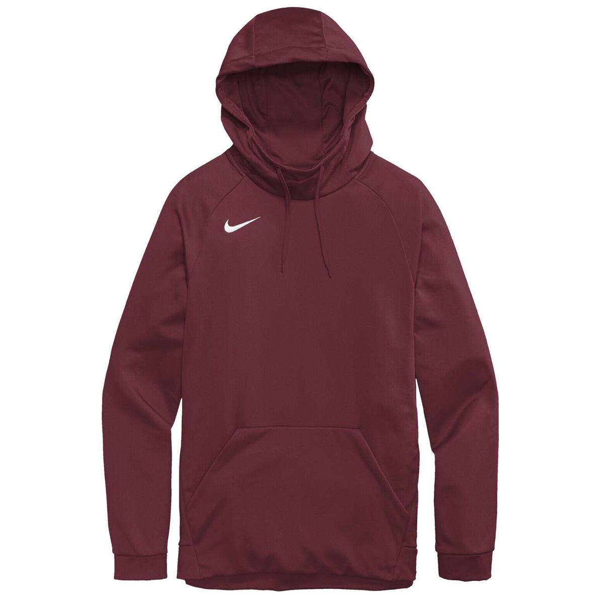 Men`s Nike Dri Fit / Therma-fit Fleece Pullover Hoodie Breaths Pocket. S-4XL Team Dark Maroon