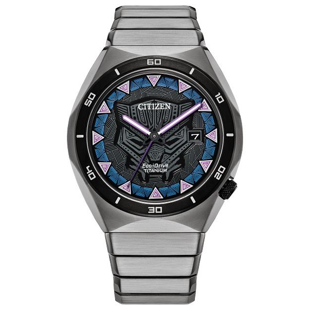 Citizen Men`s Eco-drive Marvel Black Panther Watch in Super Titanium AW1668-50W