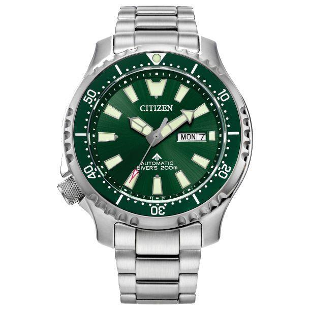 Citizen Promaster Dive Green Men`s Watch - NY0151-59X - Dial: Green, Band: Silver, Bezel: Green