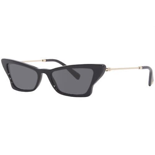 Valentino VA 4062 5001/87 Sunglasses Women`s Black/pale Gold/grey Cat Eye 53mm