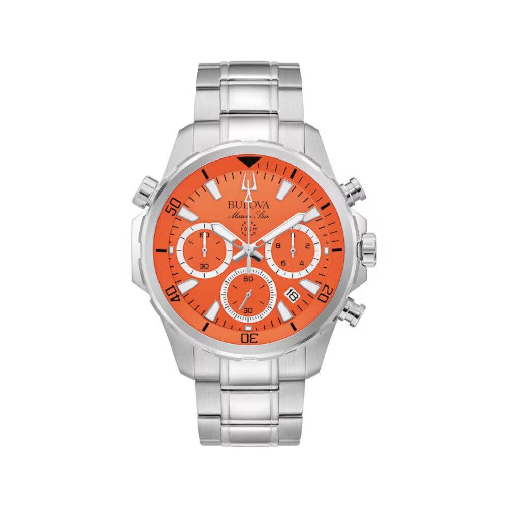Bulova Marine Star Series B Men`s Orange/stainless Chronograph Watch