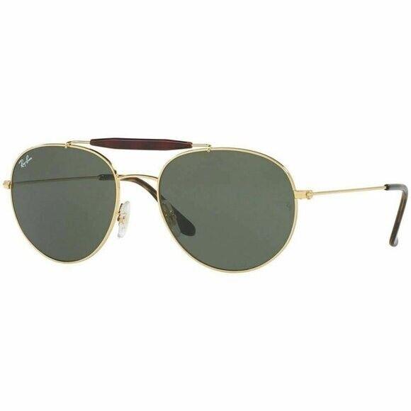 Ray-ban Crystal Green Lens Women`s Aviator Sunglasses RB3540 001