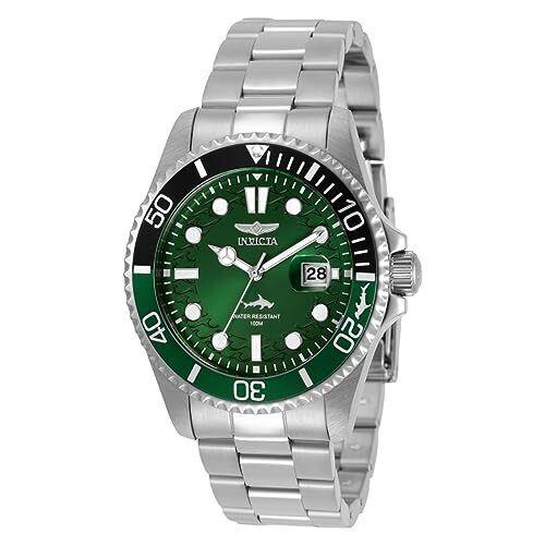 Invicta Men`s 30808 Pro Diver Quartz 3 Hand Green Dial Watch