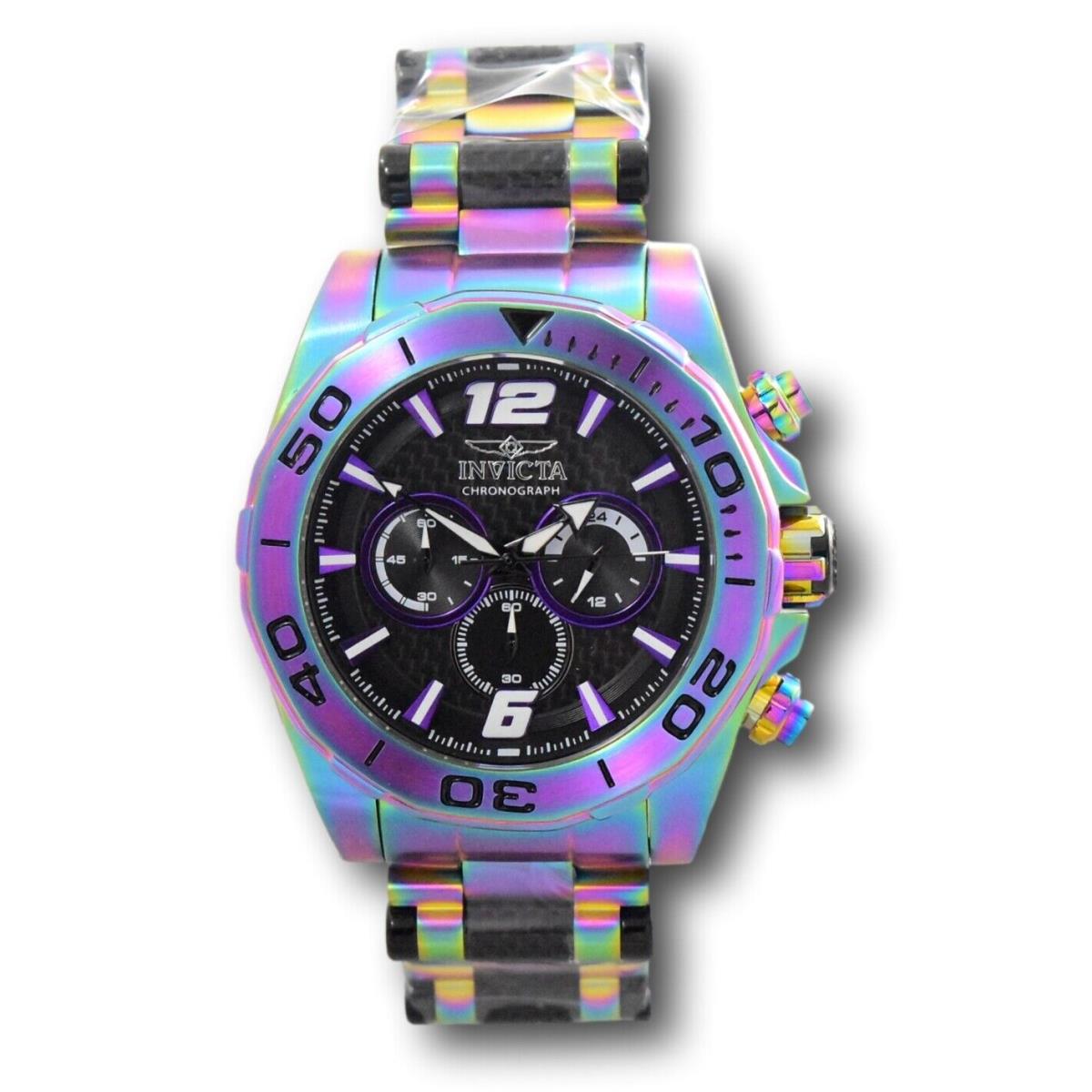 Invicta Speedway Men`s 48mm Carbon Fiber Rainbow Iridescent Chrono Watch 36268