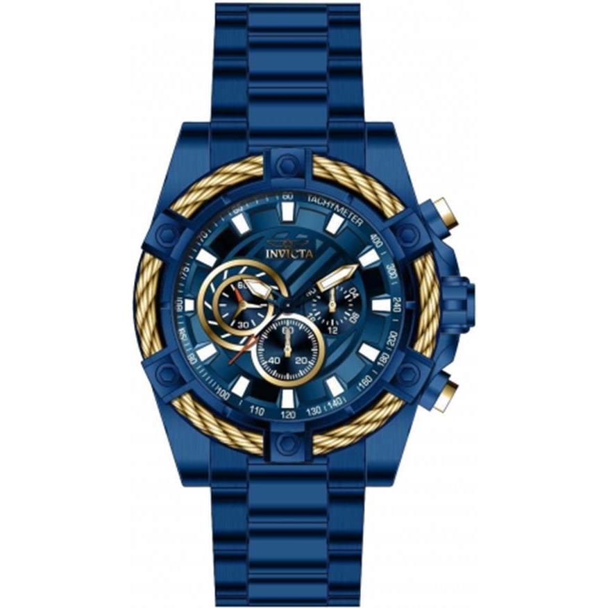 Invicta Men`s 38959 Bolt Quartz Chronograph Blue Dial Stainless Steel Watch - Dial: Blue, Band: Blue