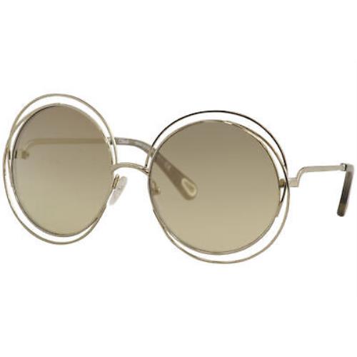 Chloe Women`s CE114SD CE/114/SD 777 Gold/transparent Mud Round Sunglasses 59mm