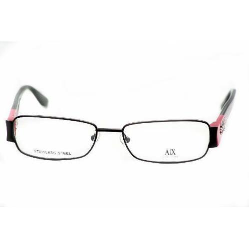 Armani Exchange AX225 Yed Black Pink Metal Eyeglasses Stainless Frame 53-16-130