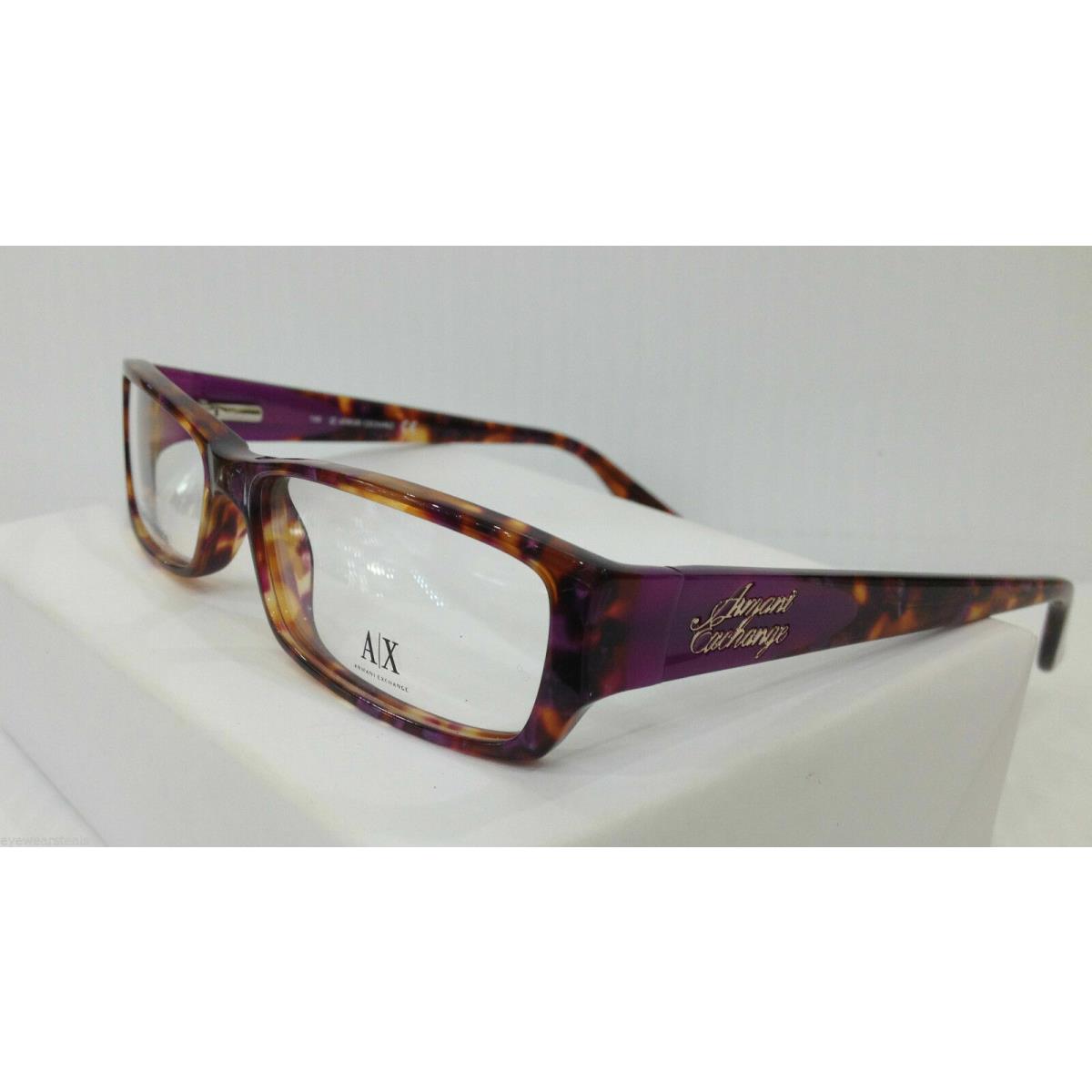 Armani Exchange AX224 Yeb Purple Tortoise Plastic Eyeglasses Frame 52-14-130 Axy