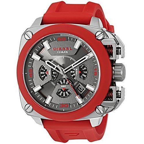 Diesel Men`s `bamf` Quartz Steel Silicone Casual Watch Color:red DZ7368