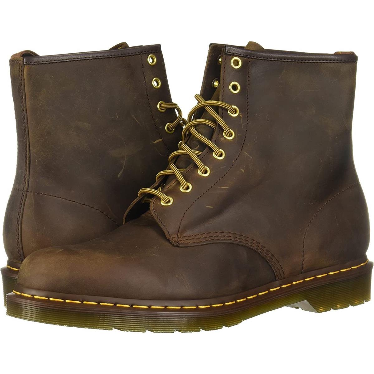 Mens Shoes Dr. Martens 1460 8 Eye Leather Boots 11822200 Aztec Brown Crazy Horse - Brown