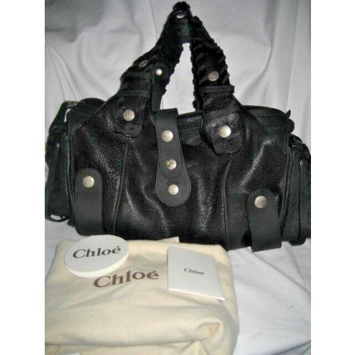 Chloe Silverado Doctor Large Black Soft Leather Satchel Handbag Purse Rare