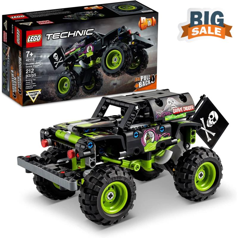 Lego Technic Monster Jam Grave Digger 42118 Truck Set Building Kit 212 Pcs