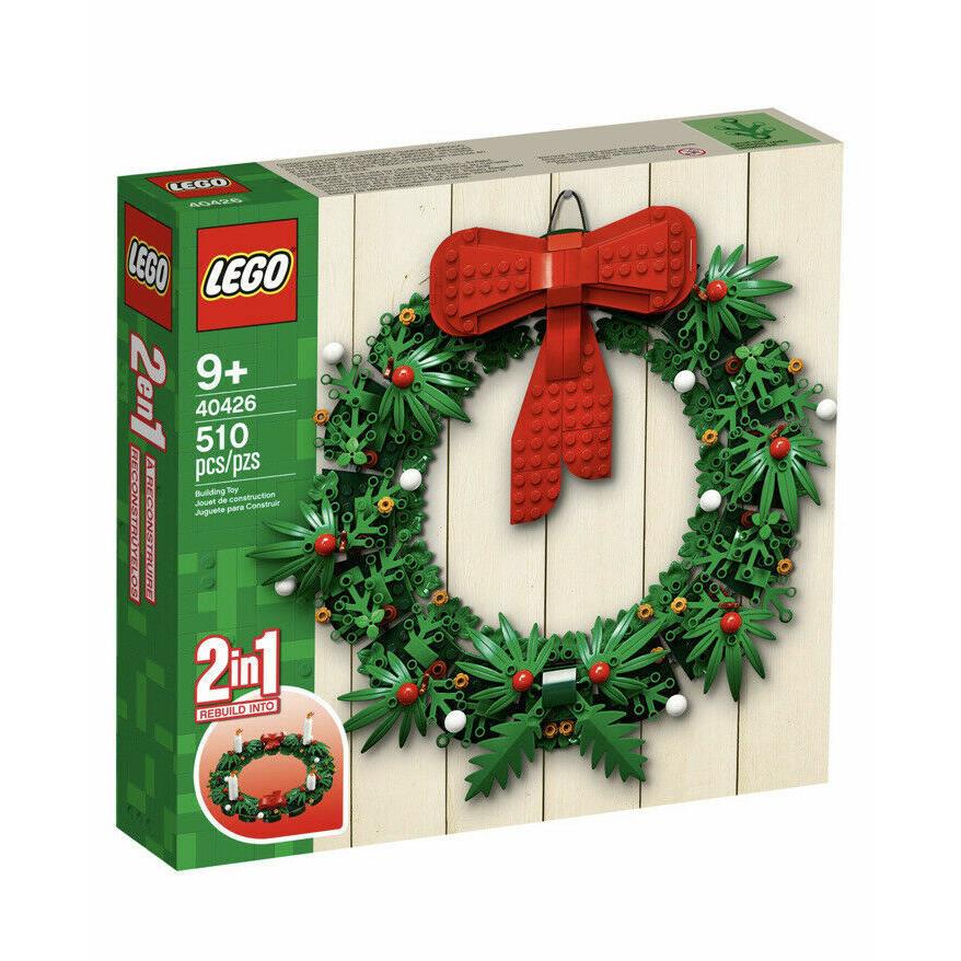 Lego Christmas Wreath 2 - in - 1 Candles 510 Pcs 40426
