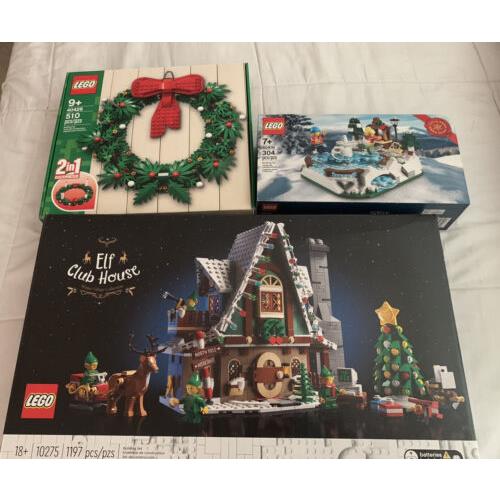 Lego 10275 Elf Club House Winter Village 40426 Christmas Wreath 40416