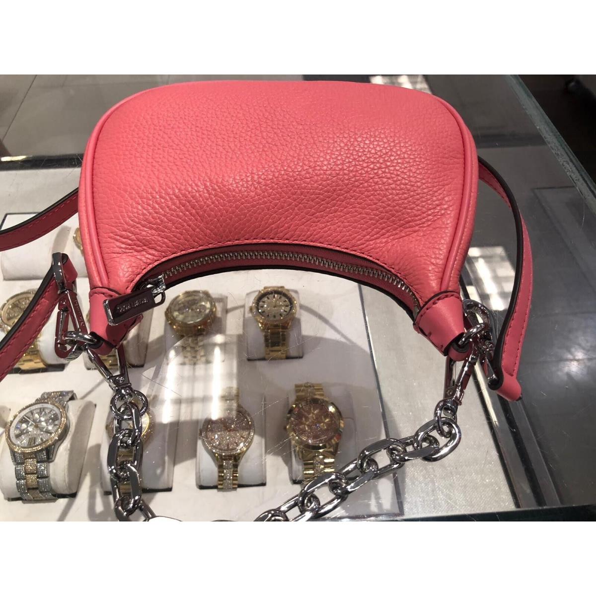 Michael Kors Cora Mini Tea Rose Pebbled Leather Zip Pouchette Crossbod –  AUMI 4