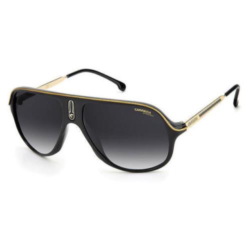 Carrera Icons Safari65/N 8079O Sunglasses Black / Grey Gradient Pilot Shield - Frame: Black / Gold, Lens: Gray