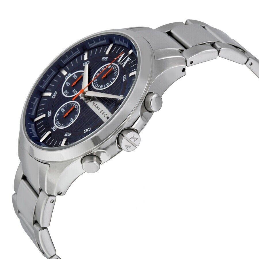 Armani Exchange Men`s Silver Tone Stainless Blue Dial Chronograph Watch AX2155