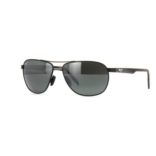 Maui Jim Castles 728-2M Grey Polarized - Matte Black Sunglasses