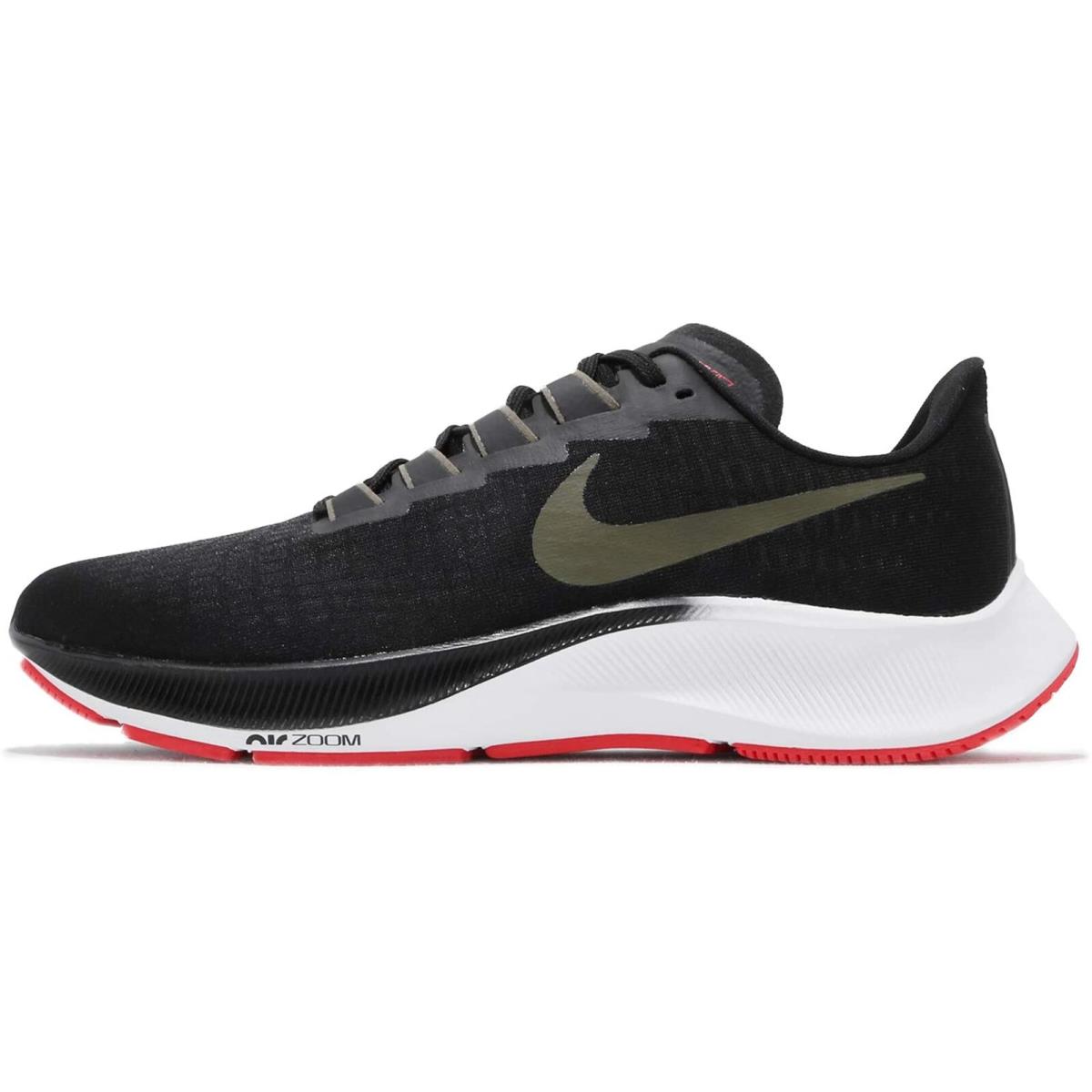 Nike Air Zoom Pegasus 37 Men Size 105 14.0 Black Medium Olive Running - Black, Medium Olive, Olive Aura