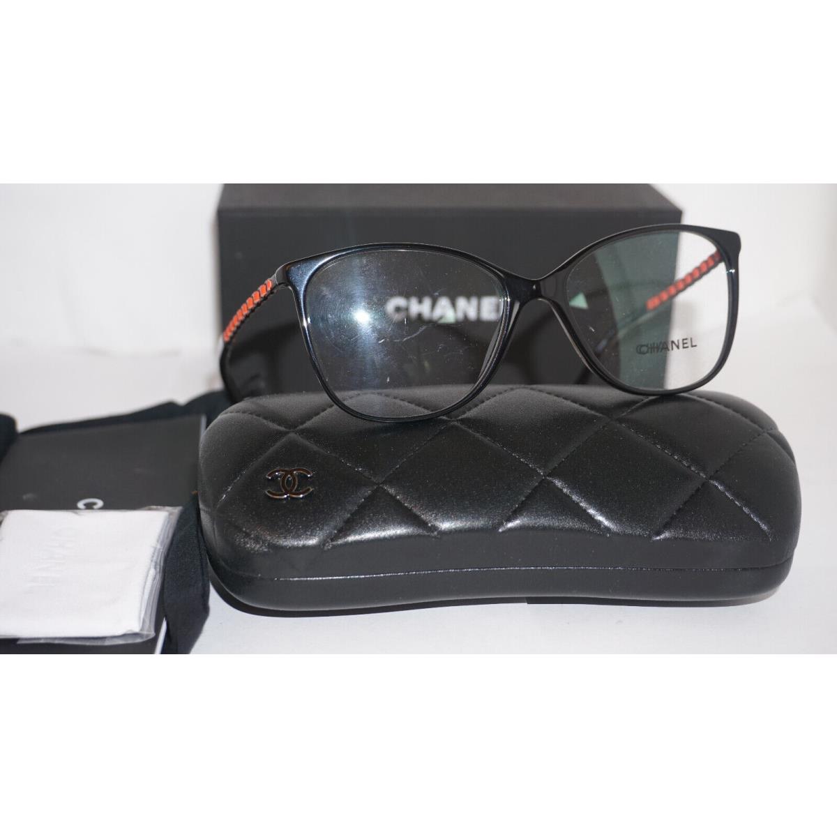 Chanel Eyeglasses Black Red Demo Lens C3408-Q C. 1713 54 18 140