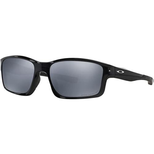 Oakley Men`s Oo9247 Chainlink Rectangular Sunglasses - Black Iridium Polarized - Frame: Black, Lens: Black