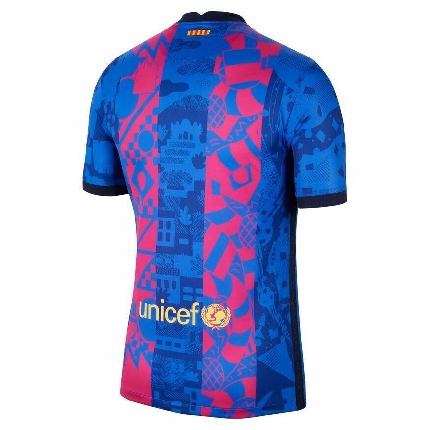 Nike FC Barcelona 2021/22 Vapor Rakuten Soccer Jersey DB5885-406 Men`s Sz M