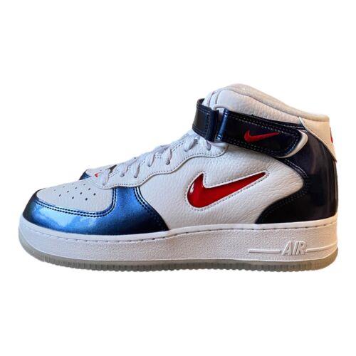 Nike Air Force 1 Mid QS `independence Day` Red White Blue Shoes - Men`s Size 10 - White