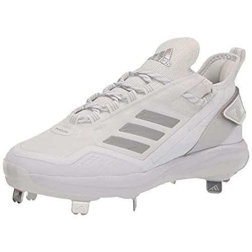 Adidas Men`s Icon 7 Boost Baseball Shoe White/Silver Metallic/Silver Metallic
