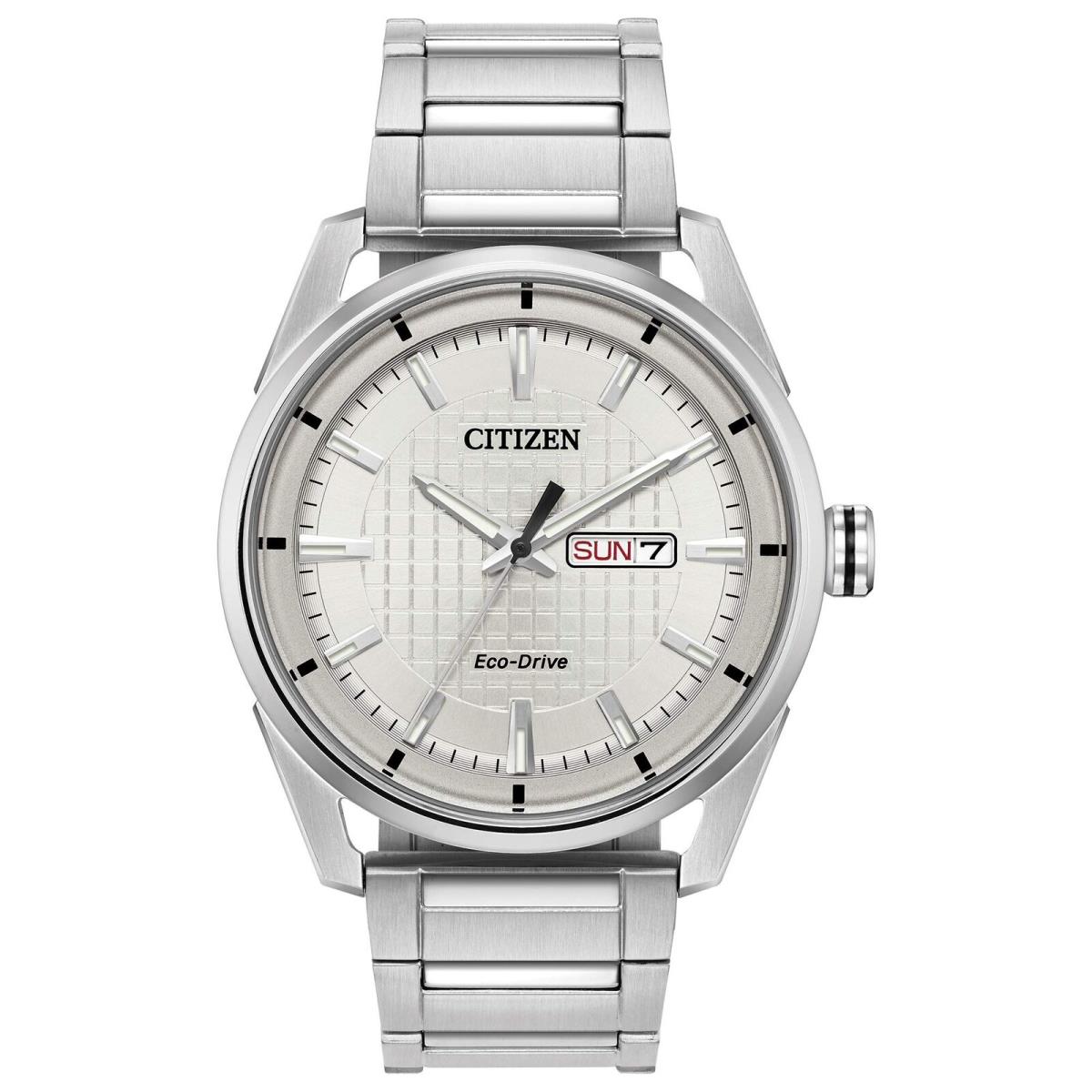 Citizen Men`s Sport Casual 3-Hand Eco-drive Watch Day/date Patterned Dial