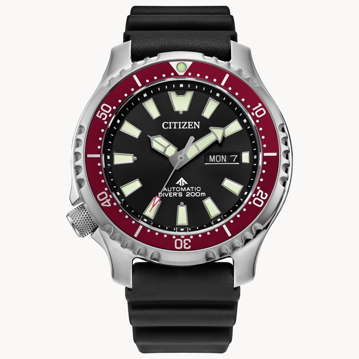 Citizen NY0156-04E Men`s Promaster Rubber Band Black Dial Automatic Dive Watch