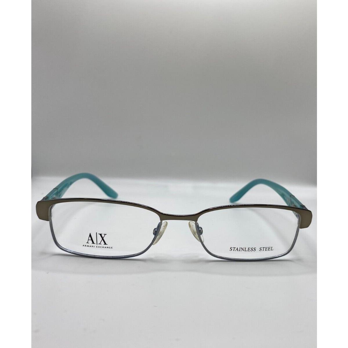 Armani Exchange AX236 Ber Silver Aqua Eyeglasses Stainless Steel Frame 51-16-130