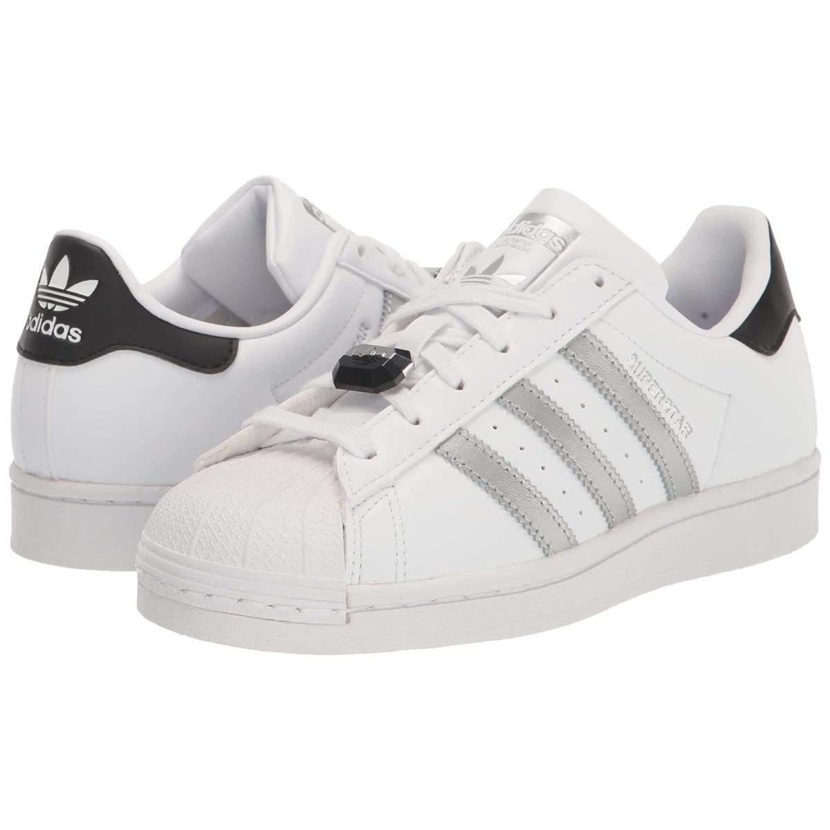 Woman`s Sneakers Athletic Shoes Adidas Originals Superstar White/Silver Metallic/Black