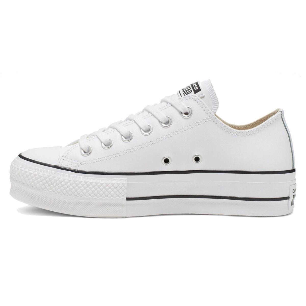 Converse Chuck Taylor All Star Lift Platform Leather Women`s Shoes Sneakers White