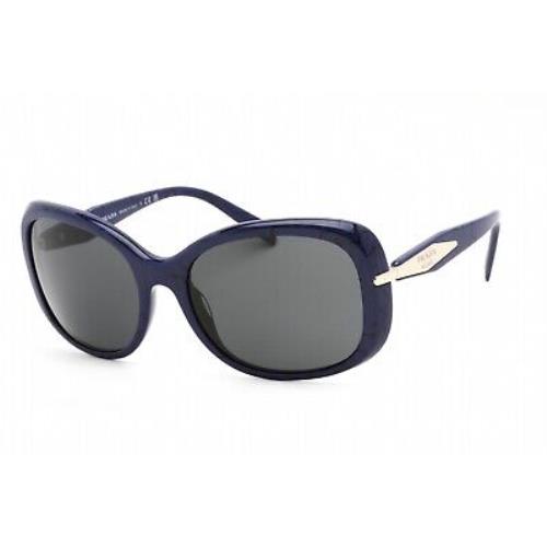 Prada PR 04ZS 18D5S0 Sunglasses Blue Frame Dark Grey Lenses 57mm