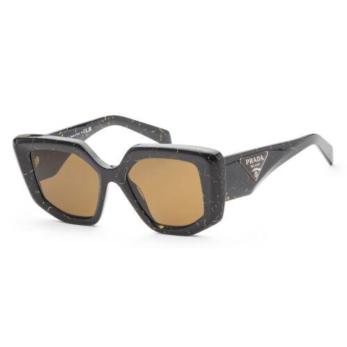 Prada Women`s PR-14ZS-19D01T Fashion 50mm Black/yellow Marble Sunglasses - Frame: Black, Lens: Brown, Other Frame: Black/Yellow Marble