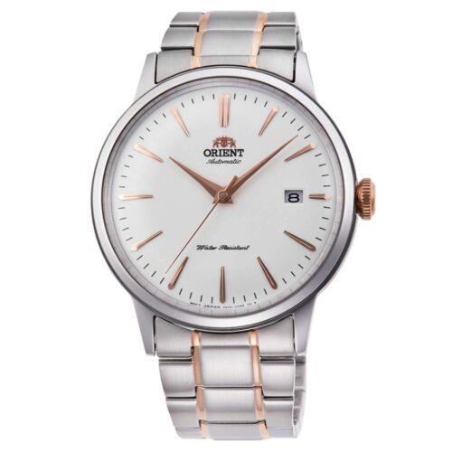 Orient Men`s Watch Classic Automatic White Dial Two Tone Bracelet RA-AC0004S10A