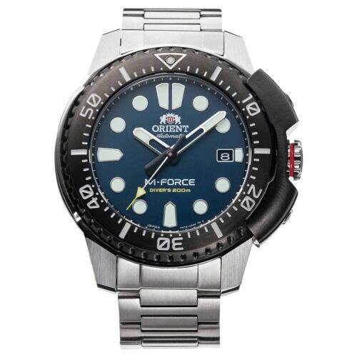 Orient Men`s Watch M-force Automatic Dive Blue Dial Bracelet RA-AC0L07L00B