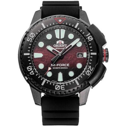 Orient Men`s Watch M-force Automatic Red and Black Dial Grey Case RA-AC0L09R00B