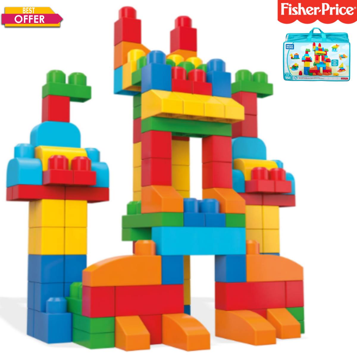 Fisher Price Mega Builders Blocks with 150 Classic Colored Pcs Special Shapes