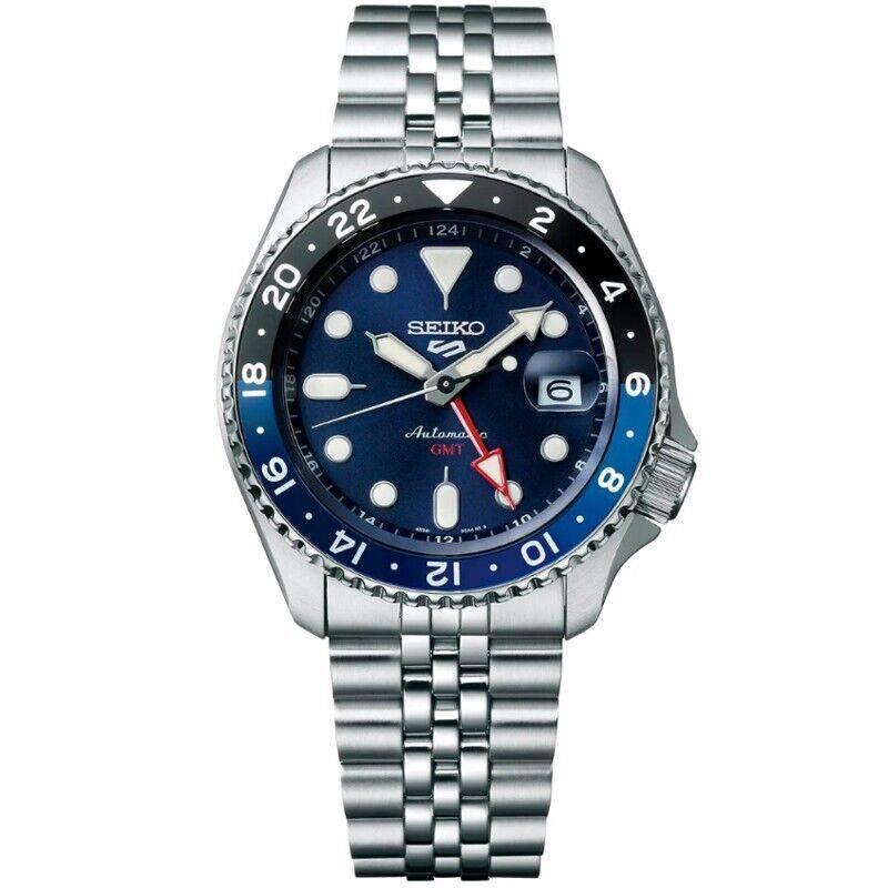 Seiko 5 Sports Skx Sports Gmt Series Black/blue Bezel Men`s Watch SSK003