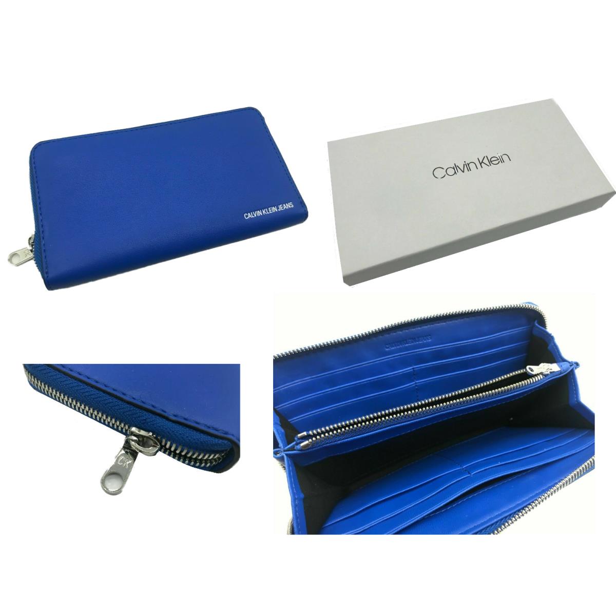 Calvin Klein Jeans Limited Edition Gift Box Sculpted Embossed Logo Lg Zip Wallet