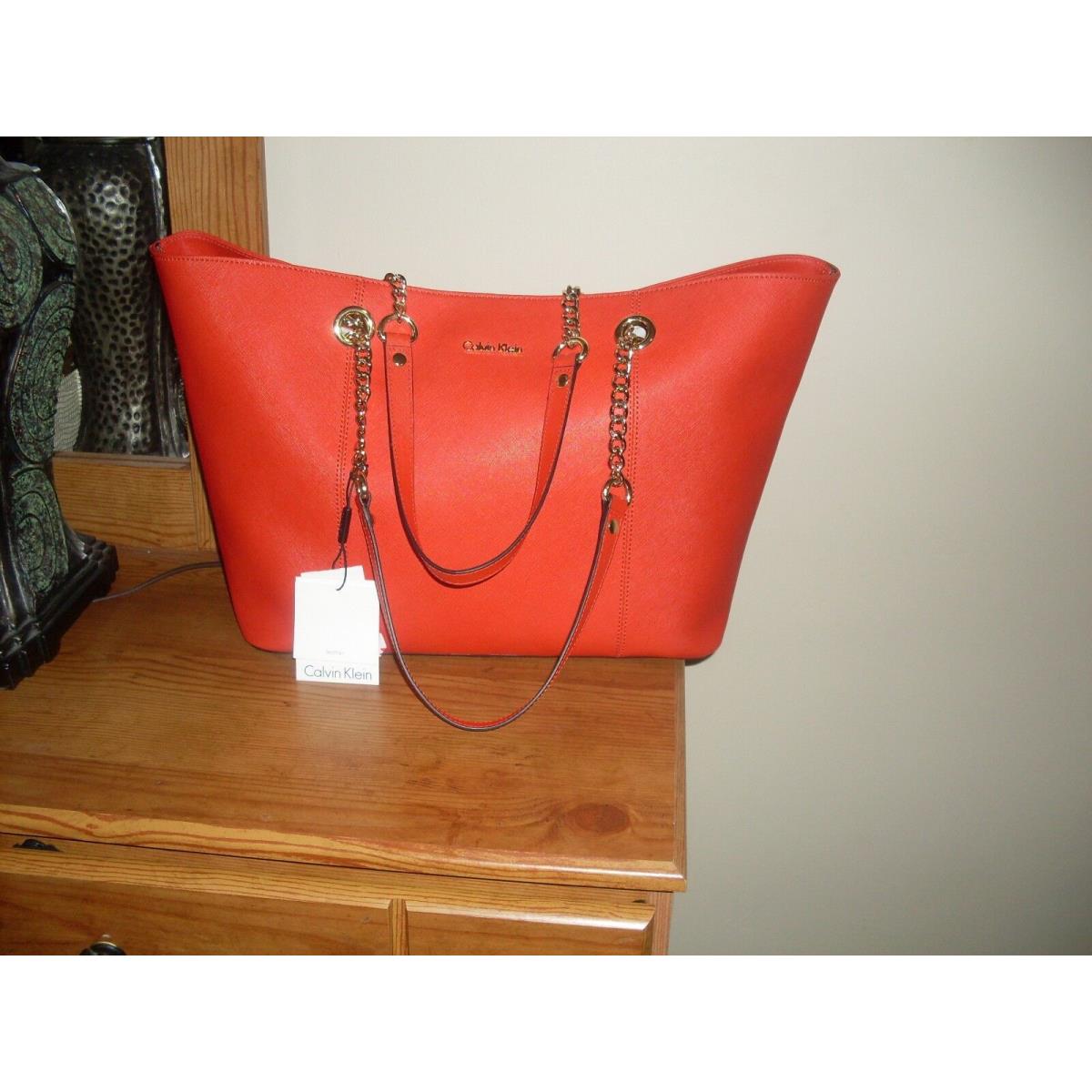 Calvin klein hot sale saffiano satchel