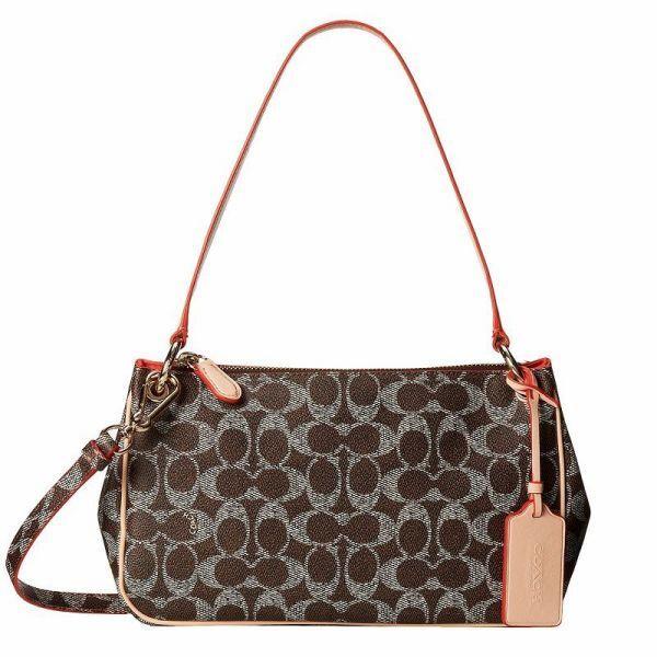 Coach Charley Crossbody in Signature Canvas 34546 Light Gold/saddle Apricot - Exterior: Light Gold/Saddle Apricot
