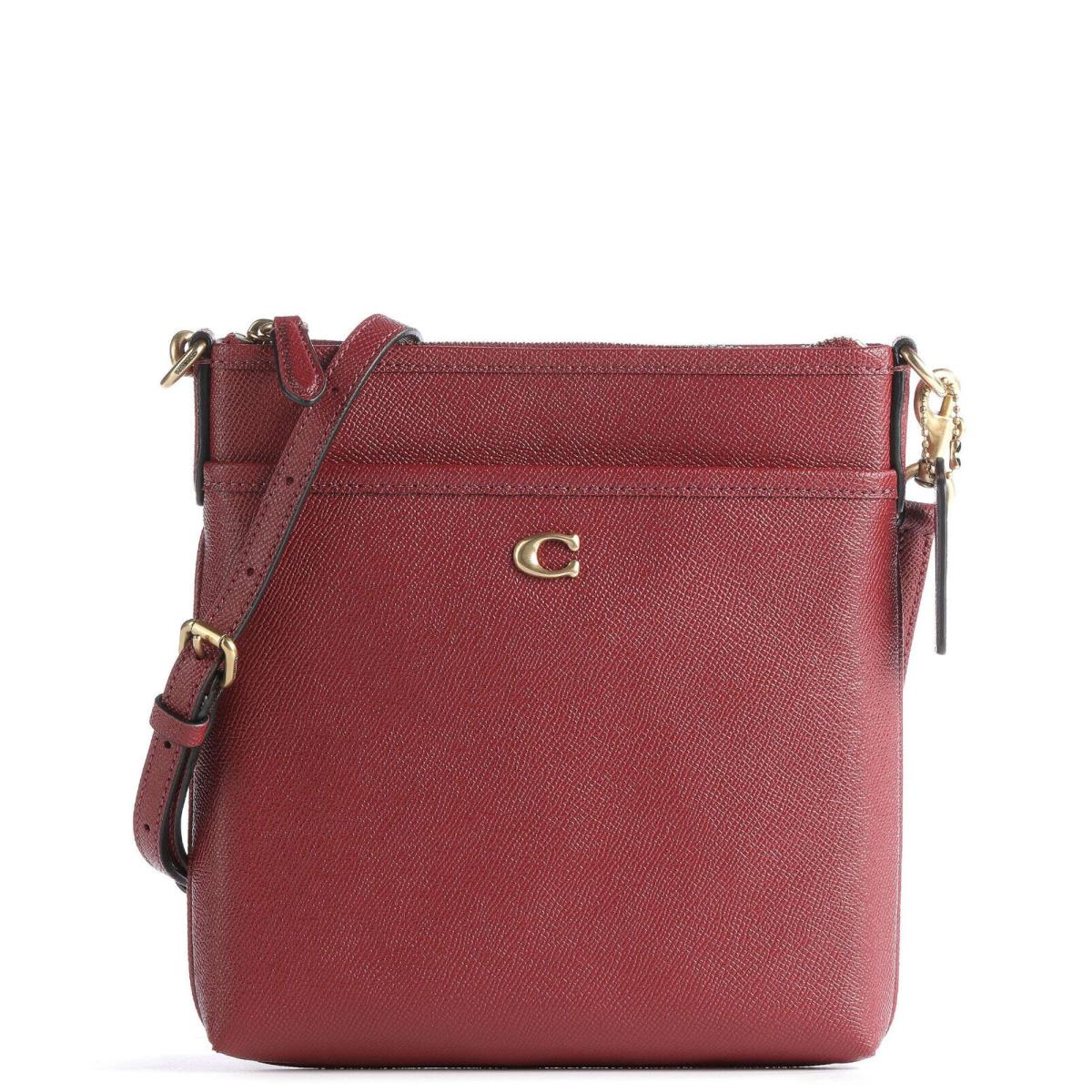 Coach Kitt Crossbody Bag Grained Leather CC526 Cherry