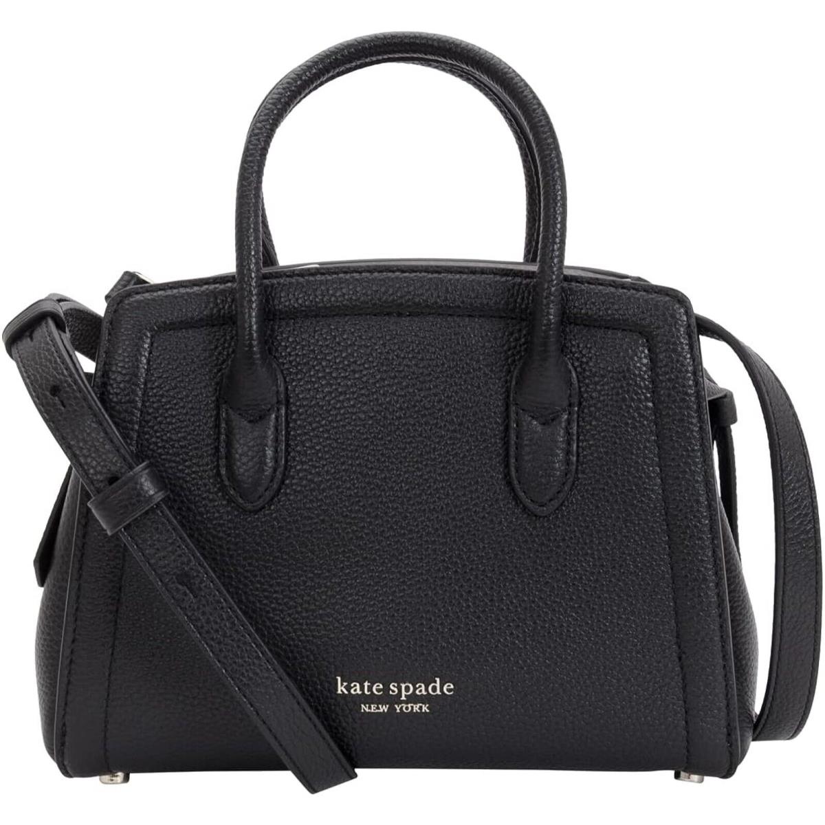 Kate Spade Knott Mini Satchel Black Pebbled Leather PXR00438 Retail FS