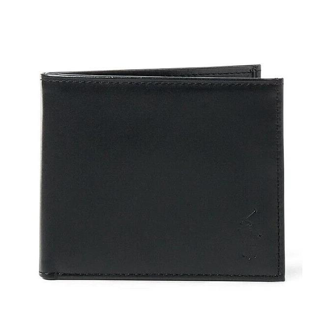 Polo Ralph Lauren Men S Leather Billfold Wallet Black 405761980001-NWT