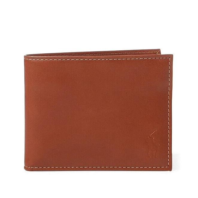 Polo Ralph Lauren Men S Leather Billfold ID Flip Wallet Brown 405761975002-NWT