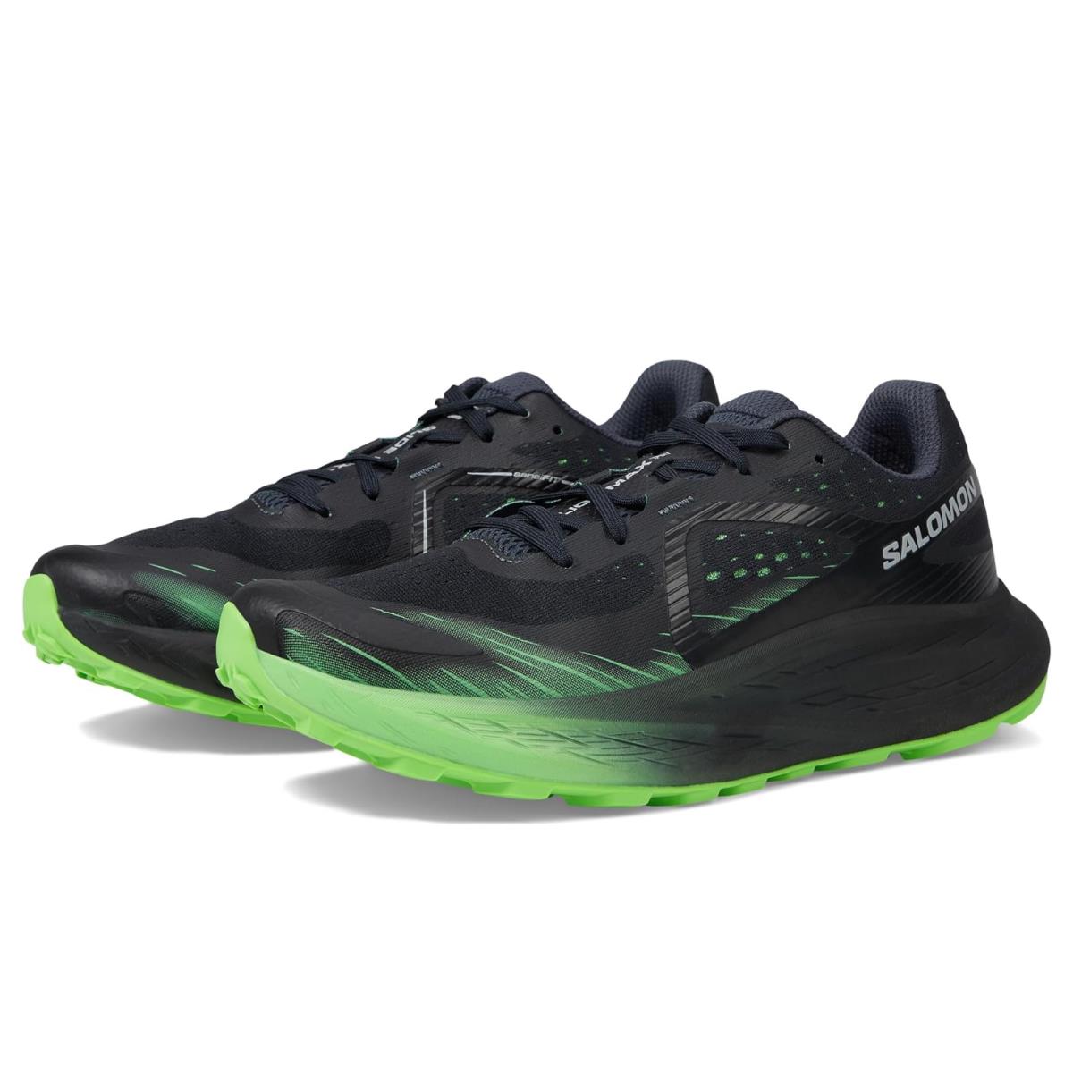Man`s Sneakers Athletic Shoes Salomon Glide Max Tr India Ink/Black/Green Gecko