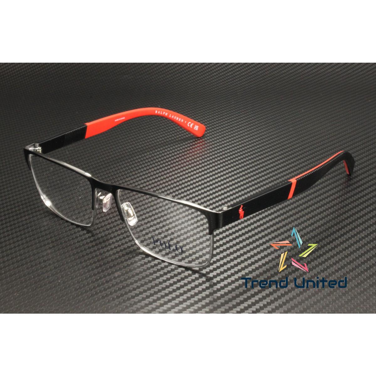 Ralph Lauren Polo PH1215 9003 Shiny Black Gun Metal Demo Lens 56 mm Men`s Eyeglasses