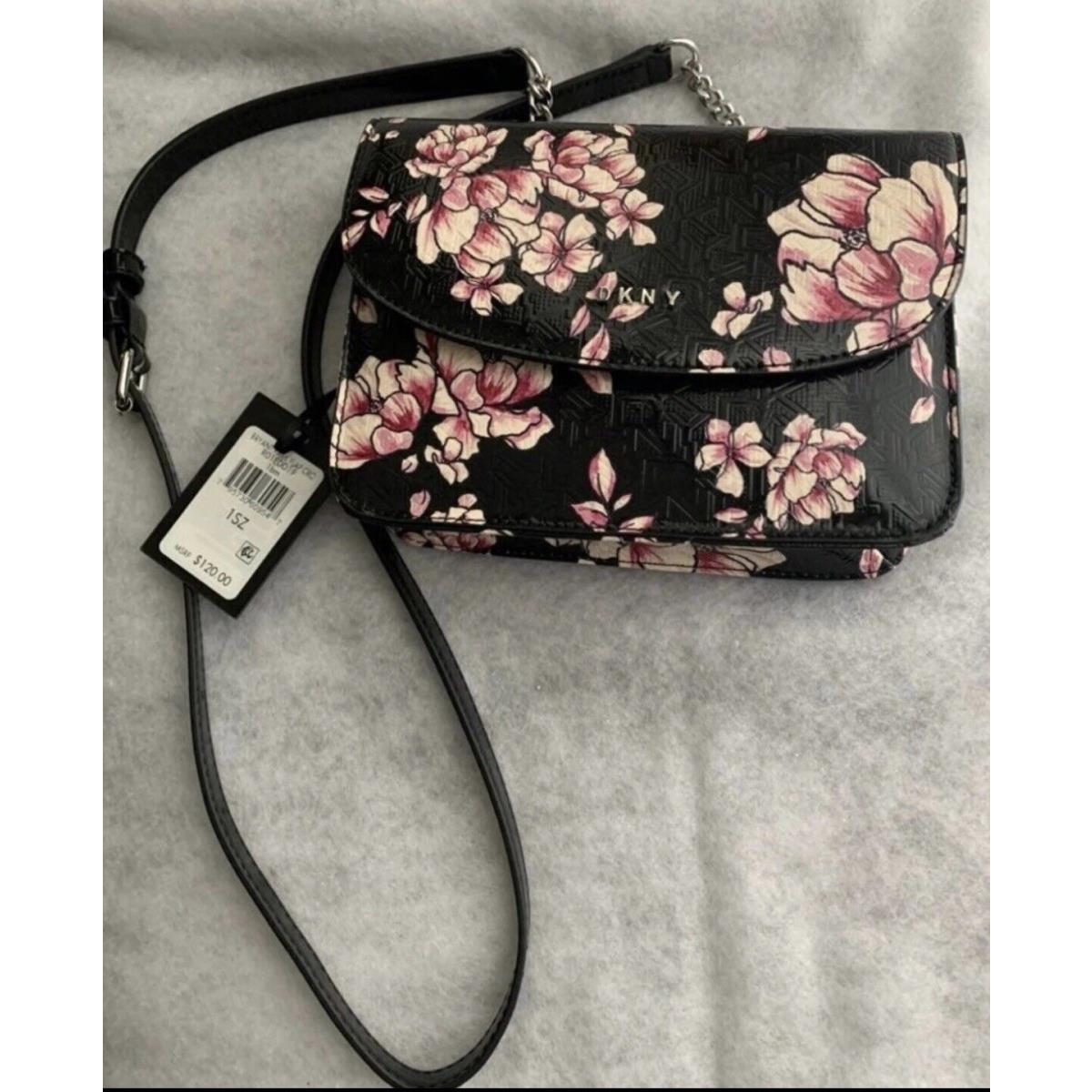 Dkny Women Bryant Park Flap Black Multi Floral Crosbody Bag